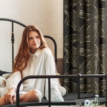 ZASŁONA GOTOWA KIARA 140 X 250 CM CZARNY ZASŁONA GOTOWA KIARA 140 X 250 CM CZARNY