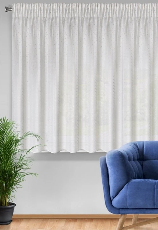 FIRANA GOTOWA SIBEL NA TAŚMIE 300 X 150 CM BIAŁY