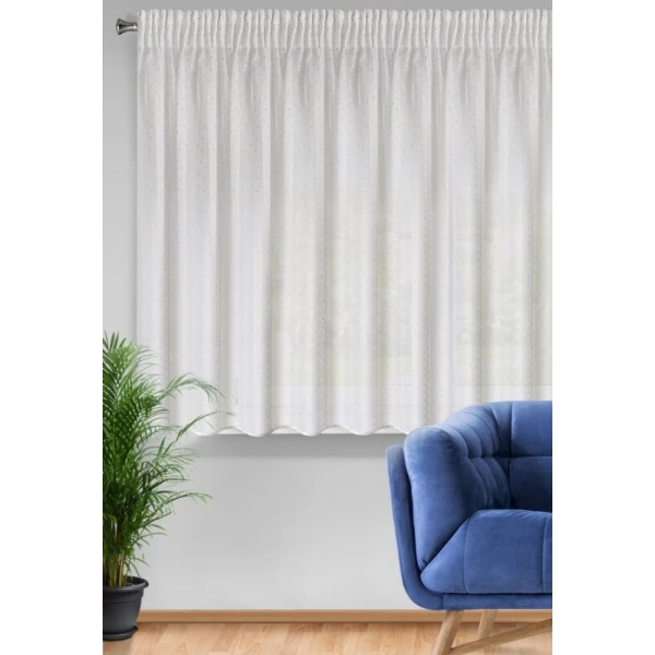 FIRANA GOTOWA SIBEL NA TAŚMIE 300 X 150 CM BIAŁY