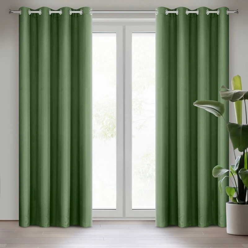 ZASŁONA GOTOWA RITA 140 X 250 CM CIEMNOZIELONY