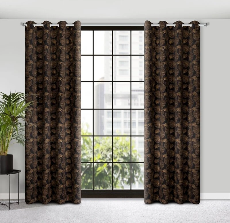 ZASŁONA GOTOWA MARIGOLD 140 X 250 CM CZARNY