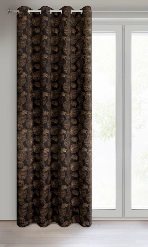 ZASŁONA GOTOWA MARIGOLD 140 X 250 CM CZARNY