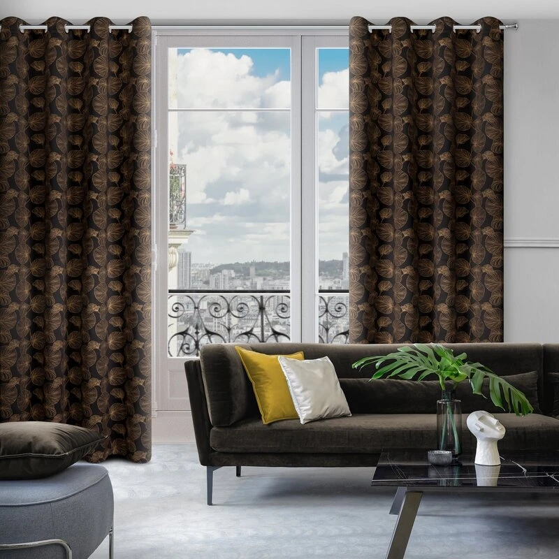 ZASŁONA GOTOWA MARIGOLD 140 X 250 CM CZARNY