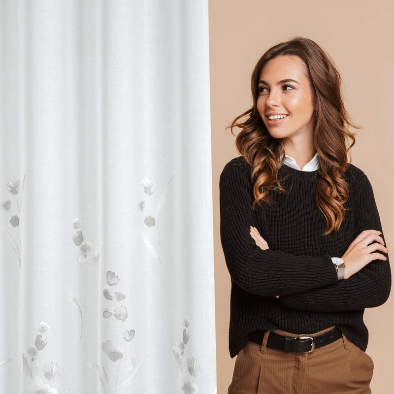 FIRANA GOTOWA ISABEL 140 X 250 CM BIAŁY