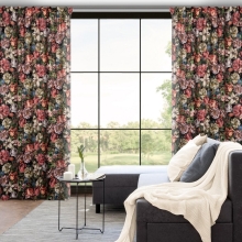 ZASŁONA GOTOWA PEONIA NA TAŚMIE 140 X 270 CM BORDOWY