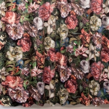 ZASŁONA GOTOWA PEONIA NA TAŚMIE 140 X 270 CM BORDOWY