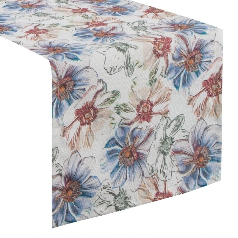 OBRUS FLORE 7 40 X 140 CM BIAŁY