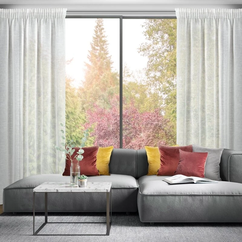 ZASŁONA GOTOWA KELSI NA TAŚMIE 140 X 270 CM NATURALNY
