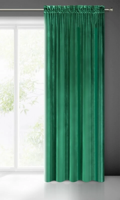 ZASŁONA GOTOWA SAMANTA NA TAŚMIE 140 X 270 CM ZIELONY