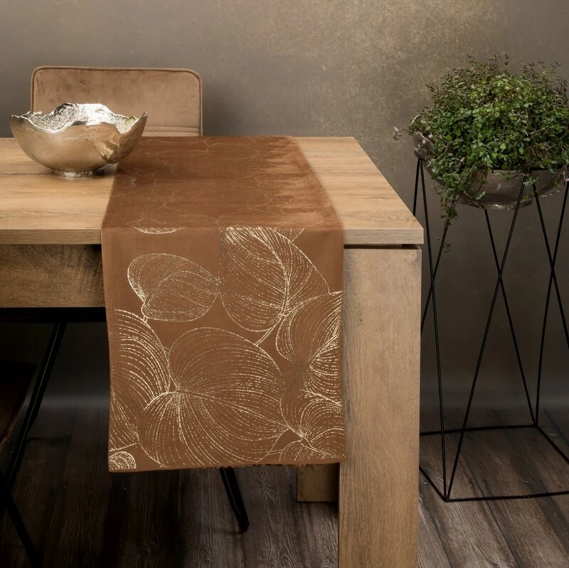 OBRUS BLINK 16 35 X 220 CM BRĄZOWY