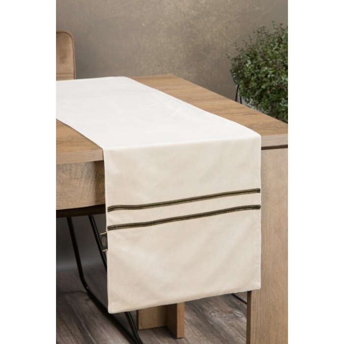 OBRUS GLEN 4 35 X 220 CM KREMOWY