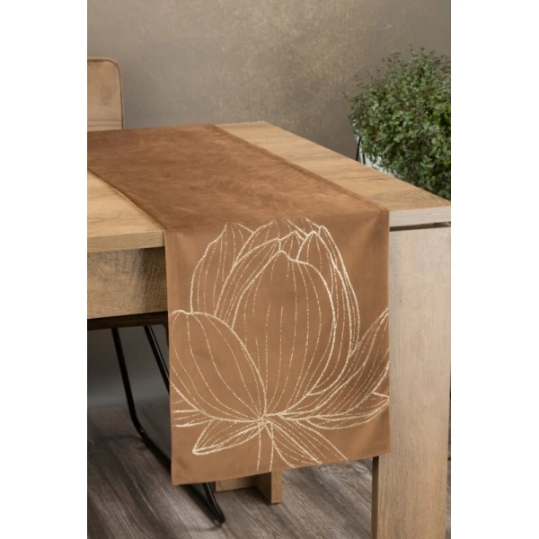 OBRUS BLINK 12 35 X 220 CM BRĄZOWY