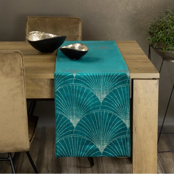 OBRUS BLINK 14 35 X 180 CM CIEMNOTURKUSOWY