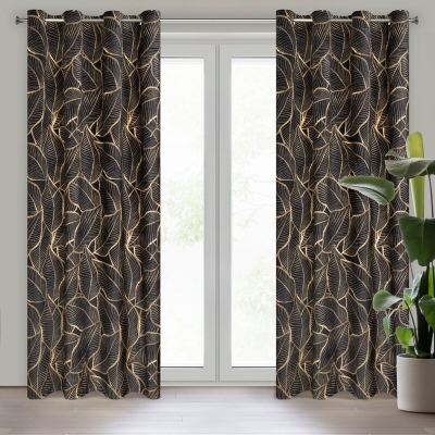 ZASŁONA GOTOWA ASTEJA 140 X 250 CM CZARNY