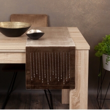 OBRUS ROYAL 3 35 X 140 CM CIEMNOBEŻOWY
