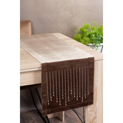 OBRUS ROYAL 3 35 X 220 CM CIEMNOBEŻOWY
