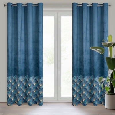 ZASŁONA GOTOWA D91 GINA 140 X 250 CM GRANATOWY