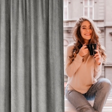 ZASŁONA GOTOWA RIVA NA TAŚMIE 140 X 270 CM POPIELATY