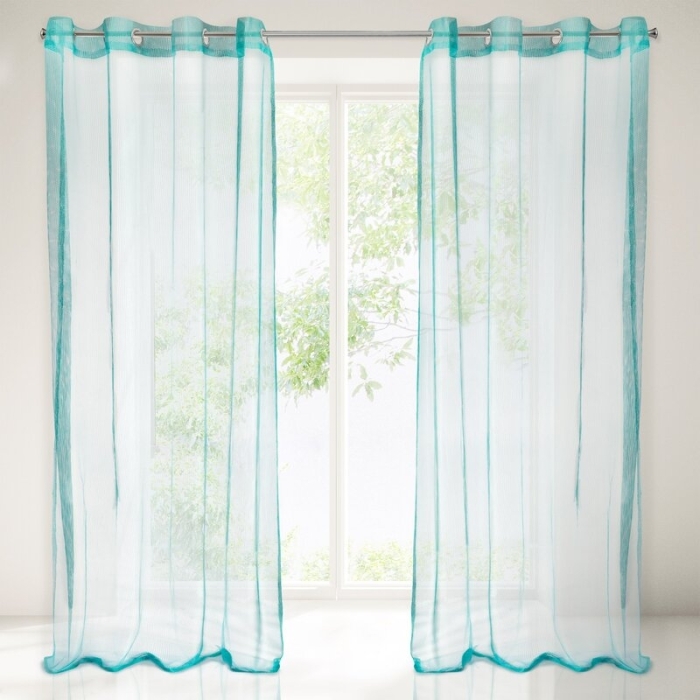 FIRANA GOTOWA ANIKA 140 X 250 CM TURKUSOWY