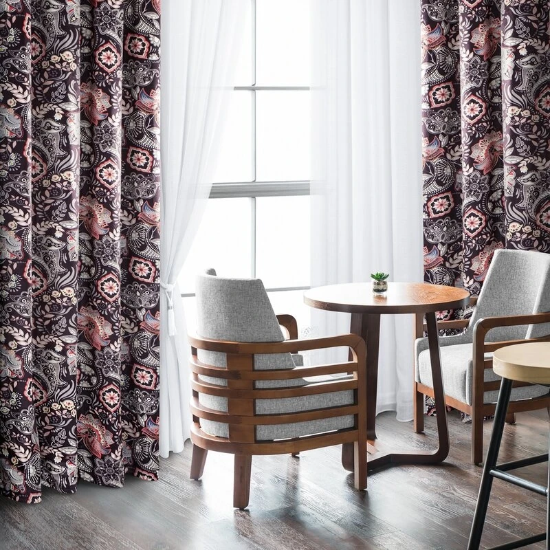 ZASŁONA GOTOWA MIREI 140 X 250 CM BURGUNDOWY