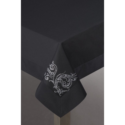 OBRUS DEKORACYJNY 160 X 300 CM CZARNY
