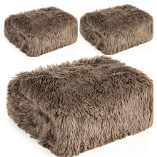 Ciemno Beżowe Narzuty na kanape i fotele Włochacz Ciemno Beżowe Narzuty na kanape i fotele Włochacz