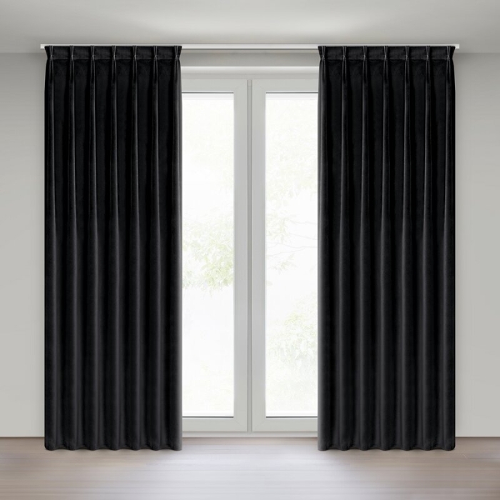 ZASŁONA GOTOWA MELANIE 140 X 270 CM CZARNA