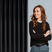 ZASŁONA GOTOWA MELANIE 140 X 270 CM CZARNA