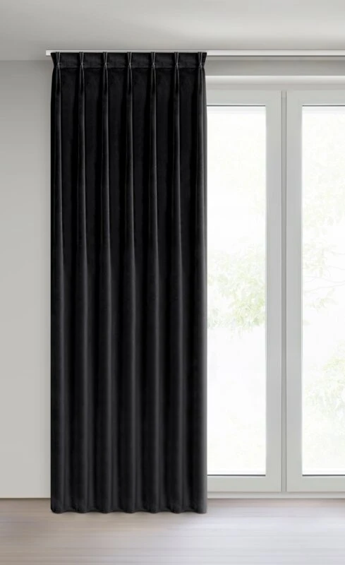 ZASŁONA GOTOWA MELANIE 140 X 270 CM CZARNA