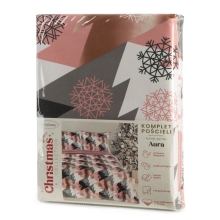 KOMPLET POŚCIELI ŚWIATECZNEJ AURA 160 X 200 CM RÓŻOWY KOMPLET POŚCIELI ŚWIATECZNEJ AURA 160 X 200 CM RÓŻOWY