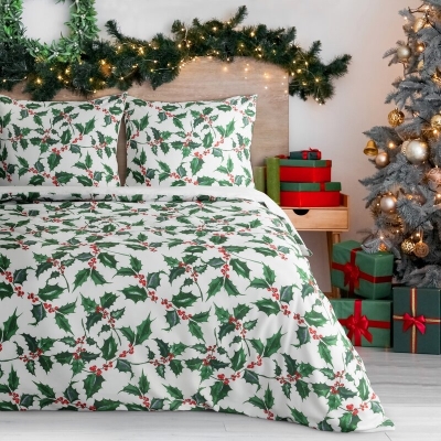 KOMPLET POŚCIELI ŚWIATECZNEJ TORI 220 X 200 CM BIAŁY