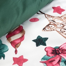 KOMPLET POŚCIELI ŚWIATECZNEJ RIBENO 220 X 200 CM BIAŁY KOMPLET POŚCIELI ŚWIATECZNEJ RIBENO 220 X 200 CM BIAŁY