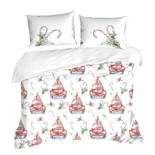 KOMPLET POŚCIELI ŚWIATECZNEJ CANDY 220 X 200 CM BIAŁY KOMPLET POŚCIELI ŚWIATECZNEJ CANDY 220 X 200 CM BIAŁY