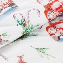 KOMPLET POŚCIELI ŚWIATECZNEJ CANDY 220 X 200 CM BIAŁY KOMPLET POŚCIELI ŚWIATECZNEJ CANDY 220 X 200 CM BIAŁY