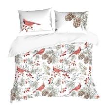 KOMPLET POŚCIELI ŚWIATECZNEJ WILLOW 160 X 200 CM BIAŁY KOMPLET POŚCIELI ŚWIATECZNEJ WILLOW 160 X 200 CM BIAŁY