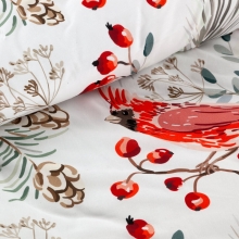 KOMPLET POŚCIELI ŚWIATECZNEJ WILLOW 160 X 200 CM BIAŁY KOMPLET POŚCIELI ŚWIATECZNEJ WILLOW 160 X 200 CM BIAŁY