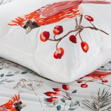 KOMPLET POŚCIELI ŚWIATECZNEJ WILLOW 160 X 200 CM BIAŁY KOMPLET POŚCIELI ŚWIATECZNEJ WILLOW 160 X 200 CM BIAŁY