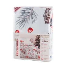 KOMPLET POŚCIELI ŚWIATECZNEJ WILLOW 220 X 200 CM BIAŁY