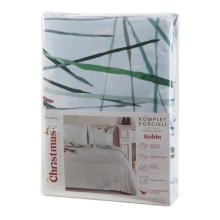 KOMPLET POŚCIELI ŚWIATECZNEJ ROBIN 140 X 200 CM JASNOSZARY