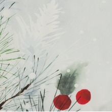 KOMPLET POŚCIELI ŚWIATECZNEJ ROBIN 220 X 200 CM JASNOSZARY