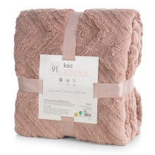 Pudrowe Różowe  Narzuty na kanape i fotele Jodełka