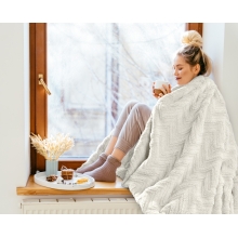 KOC JODŁA 200 X 220 CM KREMOWY, ECRY KOC JODŁA 200 X 220 CM KREMOWY, ECRY