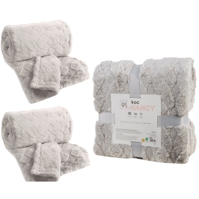 Jasno Szare Narzuty na kanape i fotele Nancy