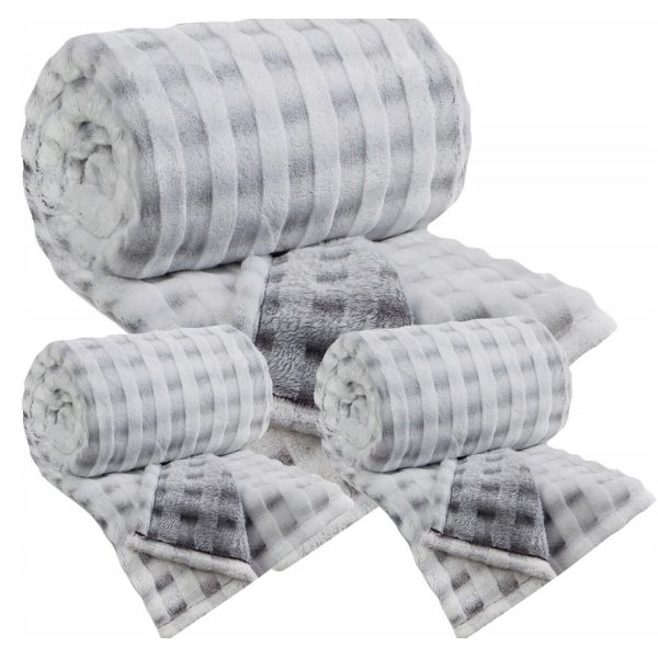 Jasno Szare Narzuty na kanape i fotele Kostka Melanż