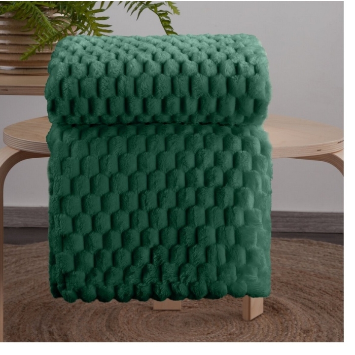 Ciemno Zielone Narzuty na Kanape i fotele 170x210 + 2 x 70x160 Cindy